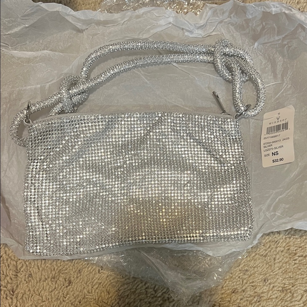 Windsor Sparkling Silver Clutch